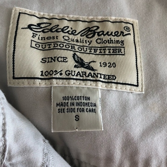 Eddie Bauer Tan Cotton Button Up Jean Style Jacket Size S - Picture 3 of 4